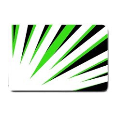 Rays Light Chevron White Green Black Small Doormat 