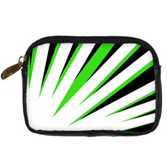 Rays Light Chevron White Green Black Digital Camera Cases by Mariart