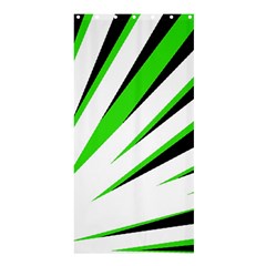 Rays Light Chevron White Green Black Shower Curtain 36  X 72  (stall)  by Mariart