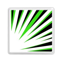 Rays Light Chevron White Green Black Memory Card Reader (square) 