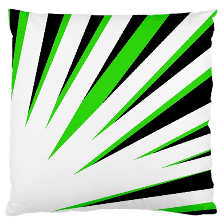 Rays Light Chevron White Green Black Large Cushion Case (Two Sides)