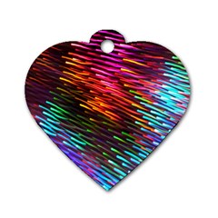 Rainbow Shake Light Line Dog Tag Heart (one Side)