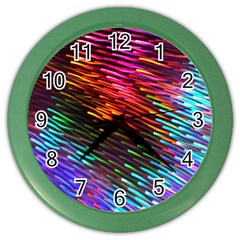 Rainbow Shake Light Line Color Wall Clocks by Mariart