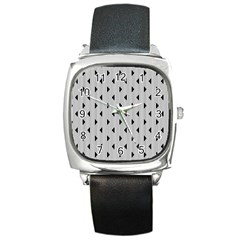 Stripes Line Triangles Vertical Black Square Metal Watch by Mariart