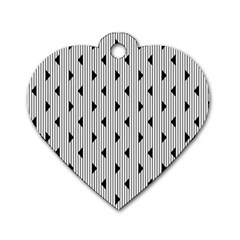 Stripes Line Triangles Vertical Black Dog Tag Heart (two Sides) by Mariart