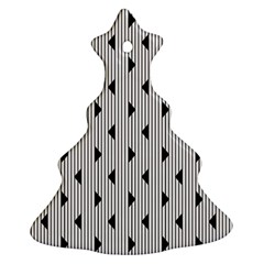 Stripes Line Triangles Vertical Black Ornament (christmas Tree) 