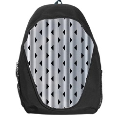 Stripes Line Triangles Vertical Black Backpack Bag