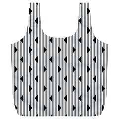 Stripes Line Triangles Vertical Black Full Print Recycle Bags (l)  by Mariart