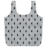 Stripes Line Triangles Vertical Black Full Print Recycle Bags (L)  Front
