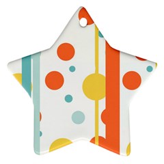 Stripes Dots Line Circle Vertical Yellow Red Blue Polka Ornament (star)