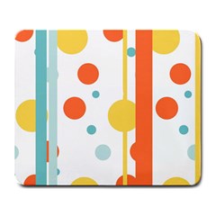 Stripes Dots Line Circle Vertical Yellow Red Blue Polka Large Mousepads by Mariart