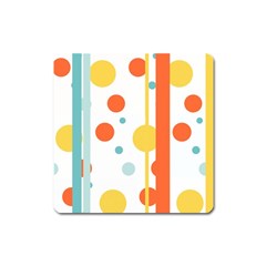 Stripes Dots Line Circle Vertical Yellow Red Blue Polka Square Magnet