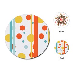 Stripes Dots Line Circle Vertical Yellow Red Blue Polka Playing Cards (round)  by Mariart