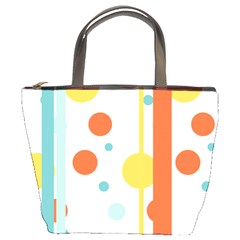 Stripes Dots Line Circle Vertical Yellow Red Blue Polka Bucket Bags