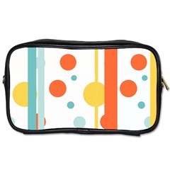 Stripes Dots Line Circle Vertical Yellow Red Blue Polka Toiletries Bags 2-side