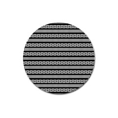 Tribal Stripes Black White Magnet 3  (round)