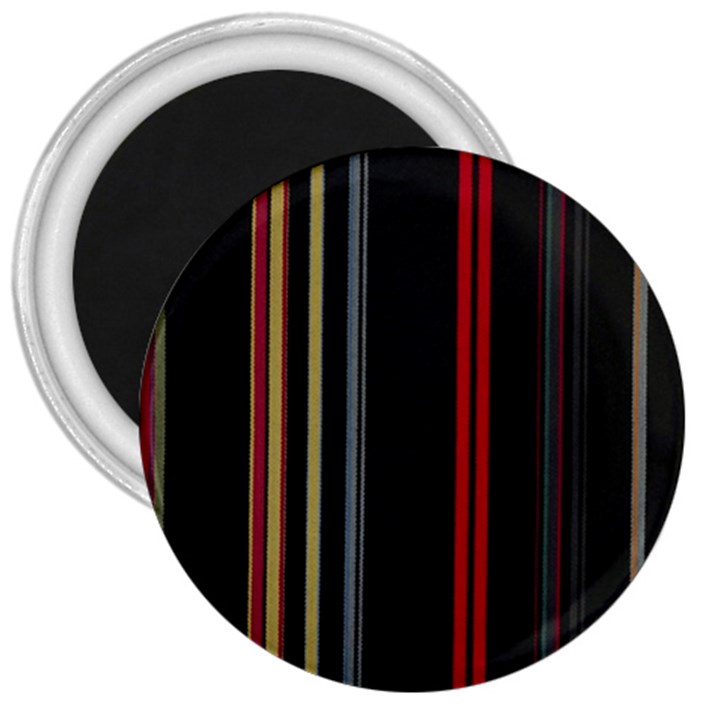 Stripes Line Black Red 3  Magnets