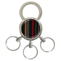 Stripes Line Black Red 3-ring Key Chains