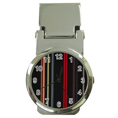 Stripes Line Black Red Money Clip Watches