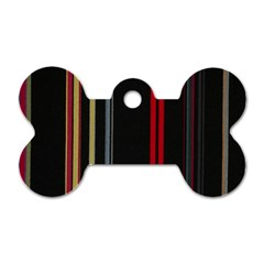 Stripes Line Black Red Dog Tag Bone (one Side)