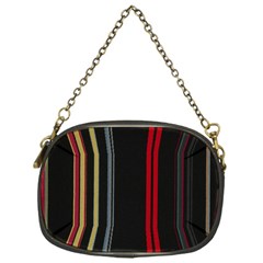 Stripes Line Black Red Chain Purses (one Side)  by Mariart