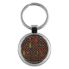 Snakes Ladders Game Plaid Number Key Chains (round)  by Mariart