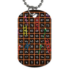 Snakes Ladders Game Plaid Number Dog Tag (one Side) by Mariart