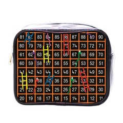 Snakes Ladders Game Plaid Number Mini Toiletries Bags by Mariart