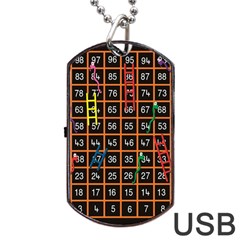 Snakes Ladders Game Plaid Number Dog Tag Usb Flash (one Side) by Mariart