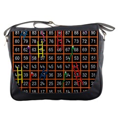 Snakes Ladders Game Plaid Number Messenger Bags