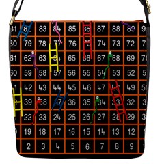 Snakes Ladders Game Plaid Number Flap Messenger Bag (s)