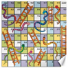 Snakes Ladders Game Board Canvas 12  X 12  