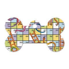 Snakes Ladders Game Board Dog Tag Bone (two Sides)