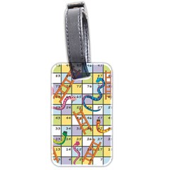 Snakes Ladders Game Board Luggage Tags (two Sides) by Mariart
