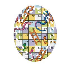 Snakes Ladders Game Board Ornament (oval Filigree) by Mariart