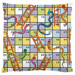 Snakes Ladders Game Board Large Cushion Case (two Sides)
