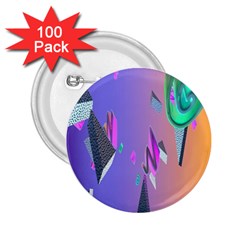 Triangle Wave Rainbow 2.25  Buttons (100 pack) 