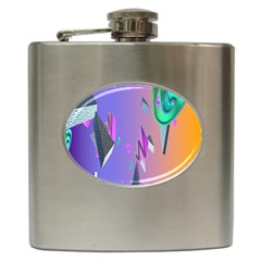 Triangle Wave Rainbow Hip Flask (6 oz)