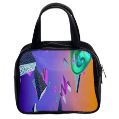 Triangle Wave Rainbow Classic Handbags (2 Sides)