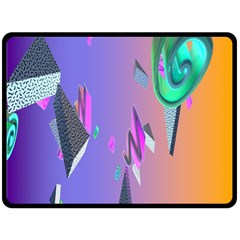 Triangle Wave Rainbow Fleece Blanket (Large) 