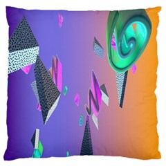 Triangle Wave Rainbow Large Cushion Case (One Side)