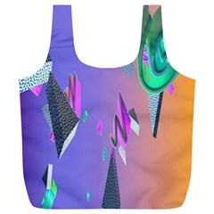 Triangle Wave Rainbow Full Print Recycle Bags (L) 