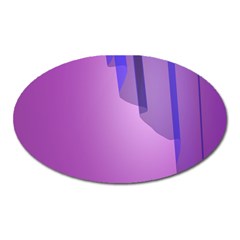 Verre Bleu Wave Chevron Waves Purple Oval Magnet by Mariart