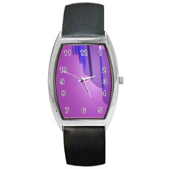 Verre Bleu Wave Chevron Waves Purple Barrel Style Metal Watch