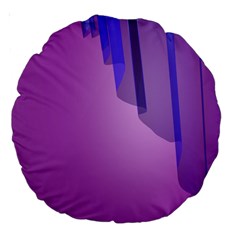 Verre Bleu Wave Chevron Waves Purple Large 18  Premium Round Cushions