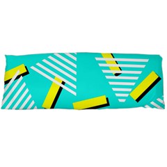 Vintage Unique Graphics Memphis Style Geometric Triangle Line Cube Yellow Green Blue Body Pillow Case (dakimakura)