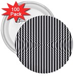 Vertical Lines Waves Wave Chevron Small Black 3  Buttons (100 pack)  Front