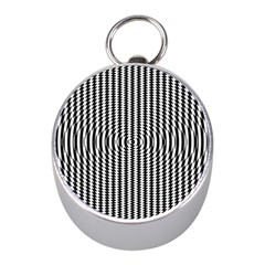 Vertical Lines Waves Wave Chevron Small Black Mini Silver Compasses by Mariart