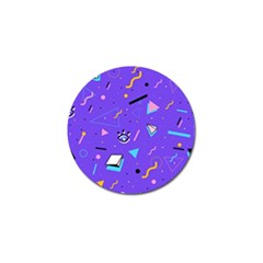 Vintage Unique Graphics Memphis Style Geometric Style Pattern Grapic Triangle Big Eye Purple Blue Golf Ball Marker (4 Pack)