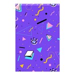 Vintage Unique Graphics Memphis Style Geometric Style Pattern Grapic Triangle Big Eye Purple Blue Shower Curtain 48  x 72  (Small)  Curtain(48  X 72 ) - 42.18 x64.8  Curtain(48  X 72 )